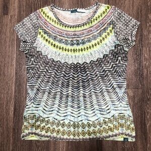 Prana Geometric & Chevron Print T-shirt - Made in USA